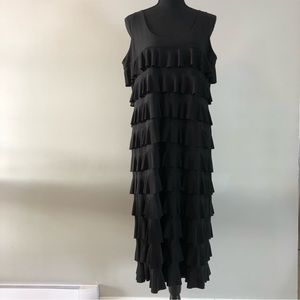 Women’s IC by Connie K Sleeveless Black ruffled dress size M